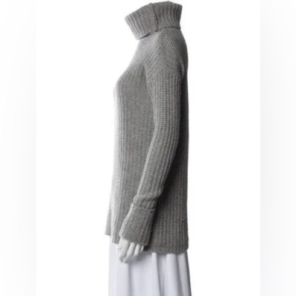 James Perse Gray 100% Cashmere Ribbed Turtleneck Sweater, size 3 - Picture 2 of 14